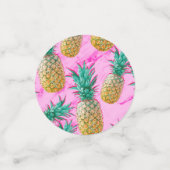 Confettis Marbre rose chaud moderne Tropical Ananas Chic (Petit recto)