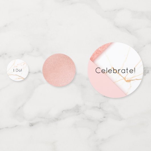 Confettis Marbre rose et or moderne (Derrière)