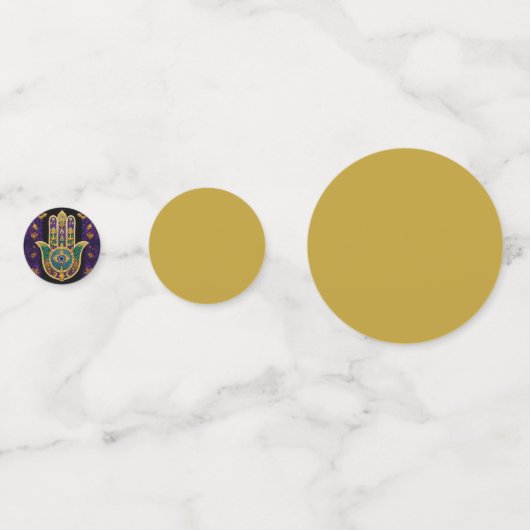 Confettis Mardi Gras Gold violet vert Hamsas Art (Devant)