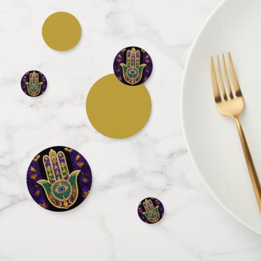 Confettis Mardi Gras Gold violet vert Hamsas Art (Groupe)