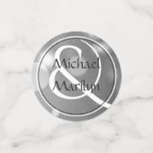 Confettis Mariage Anniversaire Photo Silver Custom (Petit recto)