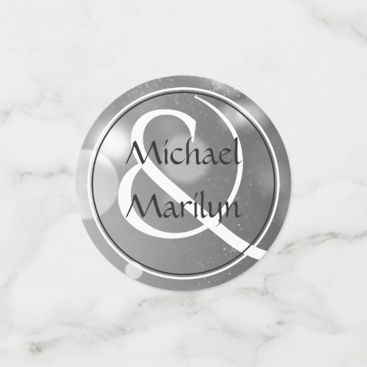 Confettis Mariage Anniversaire Photo Silver Custom (Petit recto)