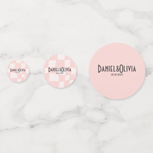 Confettis Mariage Carré rose (Devant)