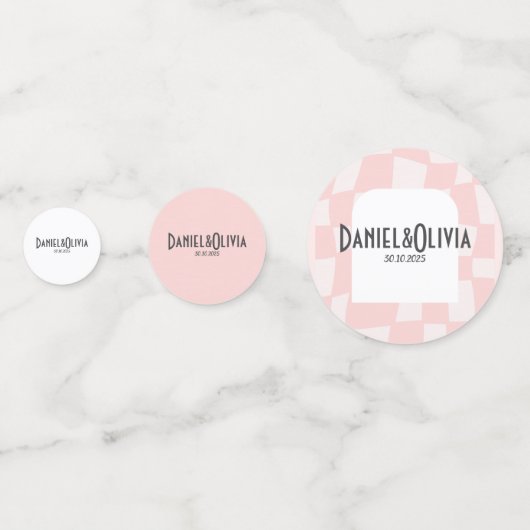 Confettis Mariage Carré rose (Derrière)