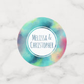 Confettis Mariage d'aquarelle moderne Green & Red Space (Petit recto)