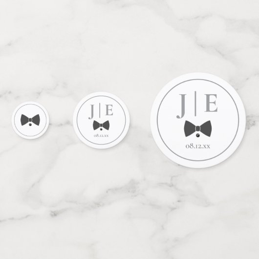 Confettis Mariage de Cravate Black Bow sur mesure ID1090 (Devant)