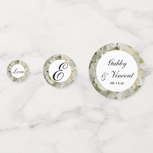 Confettis Mariage de fleurs d'Hydrangée blanche (Devant)