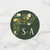 Confettis Mariage de fleurs vertes (Petit recto)