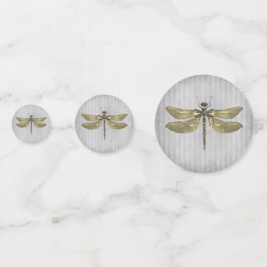 Confettis Mariage de libellules à bijoux en or (Derrière)