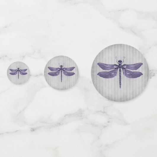 Confettis Mariage de libellules à bijoux pourpre (Derrière)