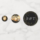 Confettis Mariage de Noël Noir Or (Derrière)