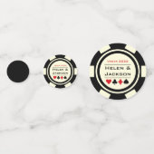 Confettis Mariage de Poker Chip Black White Red Vegas (Devant)