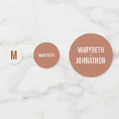 Confettis Mariage de typographie Boho Terracotta (Derrière)