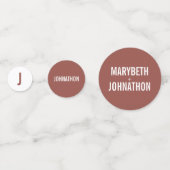 Confettis Mariage de typographie Rose Boho Dusty simple (Devant)