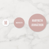 Confettis Mariage de typographie Rose Boho Dusty simple (Derrière)