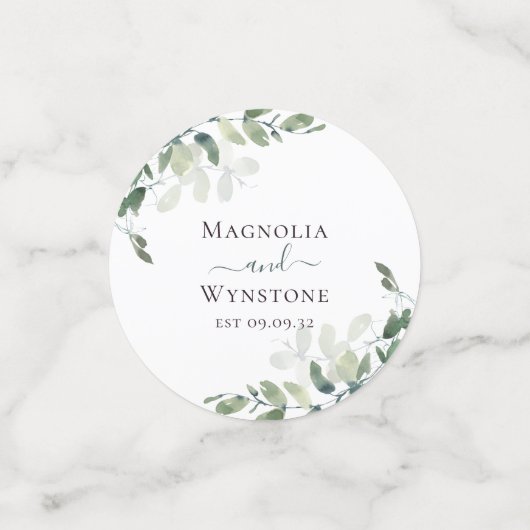 Confettis Mariage de verdure Eucalyptus (Petit recto)