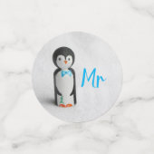 Confettis Mariage d'hiver de pingouin mignon M. et Mme (Petit recto)
