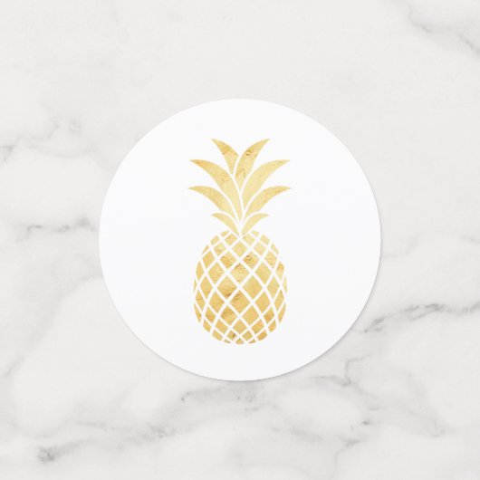 Confettis Mariage d'or d'ananas tropical (Petit recto)