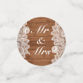 Confettis Mariage en bois rustique et dentelle blanche (Petit recto)