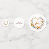 Confettis Mariage Fleuris Dorés Fête de Fiançailles (Derrière)