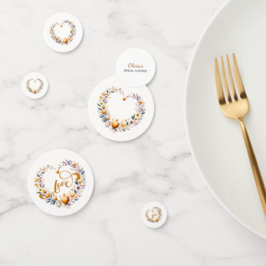 Confettis Mariage Fleuris Dorés Fête de Fiançailles (Groupe)