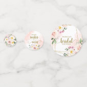 Confettis Mariage Fleuris Rose Pâle Géométrique Or (Devant)