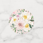 Confettis Mariage Fleuris Rose Pâle Géométrique Or (Petit recto)