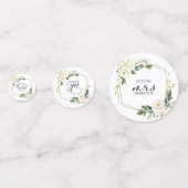 Confettis Mariage Fleurs Blanches Géométriques Verdure Showe (Devant)