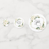 Confettis Mariage Fleurs Blanches Géométriques Verdure Showe (Derrière)