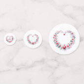 Confettis Mariage Floral Rouge Fête de Mariage (Devant)