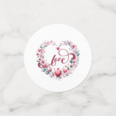 Confettis Mariage Floral Rouge Fête de Mariage (Petit recto)