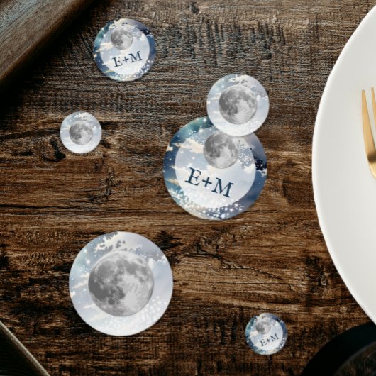 Confettis Mariage lunaire du ciel nocturne