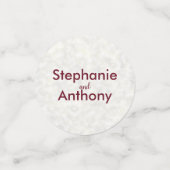 Confettis Mariage Marbe d'Ivoire avec Calligraphie Bourguign (Petit recto)