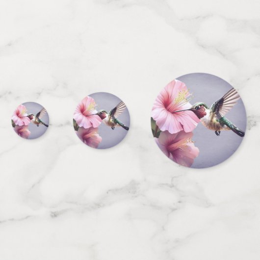 Confettis Mariage Monogramme de colibri et d'hibiscus | Pour (Devant)