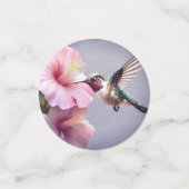 Confettis Mariage Monogramme de colibri et d'hibiscus | Pour (Petit recto)