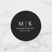 Confettis Mariage Monogramme noir et blanc (Petit recto)