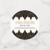 Confettis Mariage Motif Gold et Black Art Déco (Petit recto)