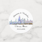 Confettis Mariage personnalisé avec la skyline de Chicago (Petit recto)