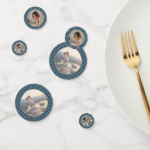 Mariage personnalisé Gold & Blue Polka Dot