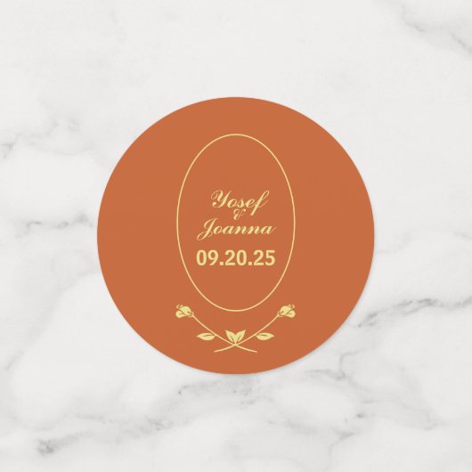 Confettis Mariage Rose en terre cuite (Petit recto)