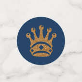 Confettis Marine Blue Gold Royal Prince Couronne fête d'anni (Petit recto)