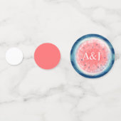 Confettis Marine Coral bleu rose Rustique Mariage Watermelon (Devant)