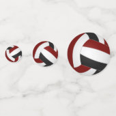 Confettis maroon black volleball équipe couleurs sport (Derrière)