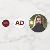 Confettis Maroon Gold Big Bold Angle-Cut Lettres Graduation (Devant)