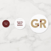 Confettis Maroon Gold Big Bold Angle-Cut Lettres Graduation (Derrière)