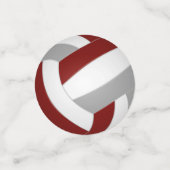 Confettis maroon grey team couleurs enfants volley-ball part (Petit recto)