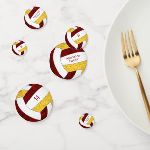 Confettis maroon or filles volleyball anniversaire personnal
