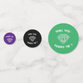 Confettis Me Marierez-Vous Texte Art Déco Neon Diamond (Derrière)