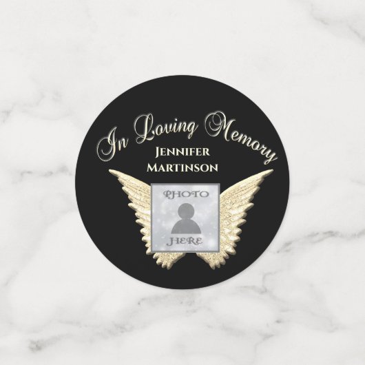 Confettis Mémorial photo personnalisé en mémoire d'amour (Petit recto)