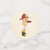 Confettis Merci pour le Baby shower de pompier bébé à venir (Petit recto)